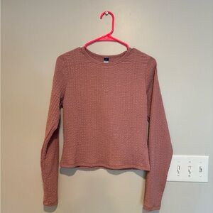 Pink Textured Long Sleeve top. Like new never worn.